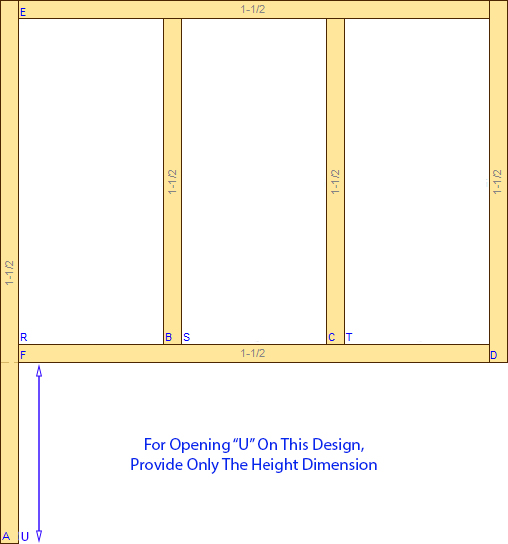 Unfinished Custom Sized Face Frames 4 Openings